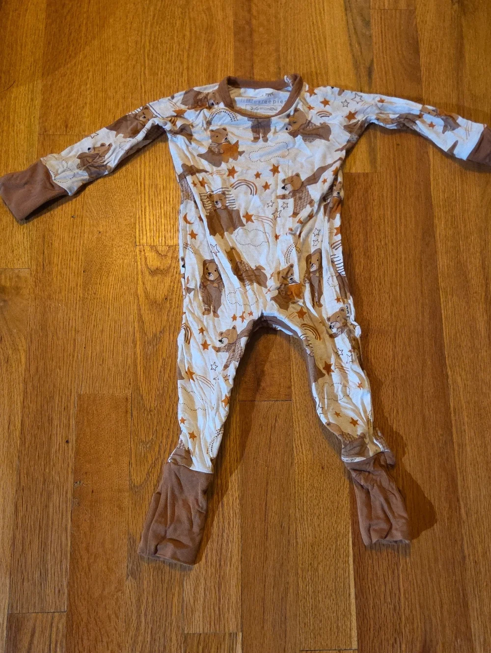 Little Sleepies Beary Sleepy Crescent Zip Onsie